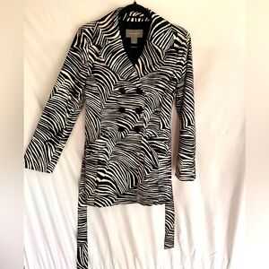 Ann Taylor Zebra Print Trench Coat Size M